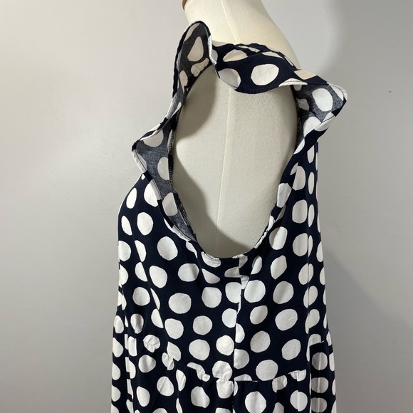 NWOT Loft Peasant Maxi Dress - Navy with White Polka Dots - Picture 2 of 8